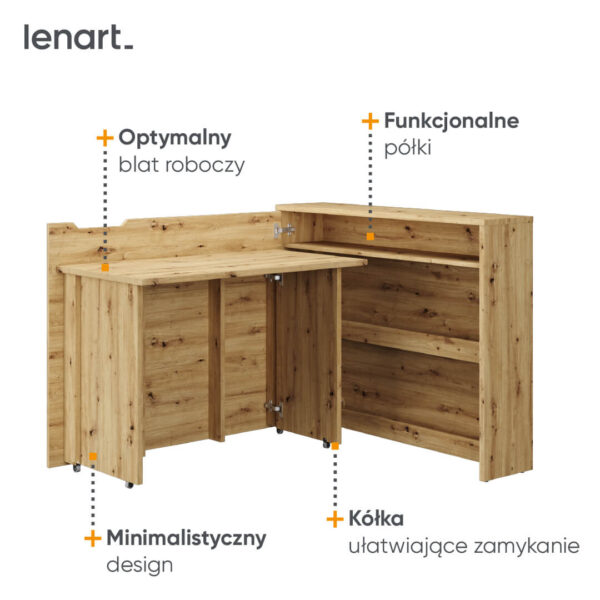 rozkładane biurko-wersja-lewa-dąb-artisan-1