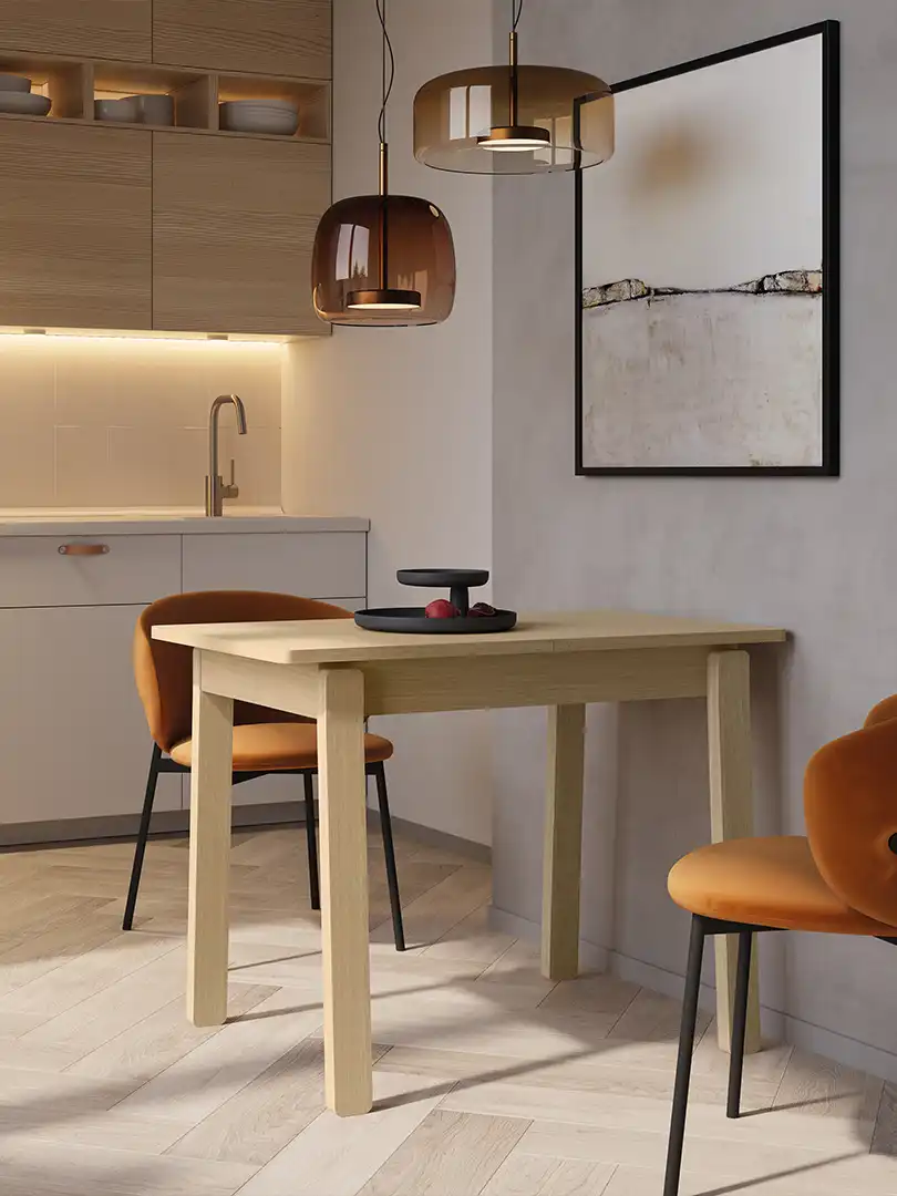 rozkładany stół plot w małej jadalni