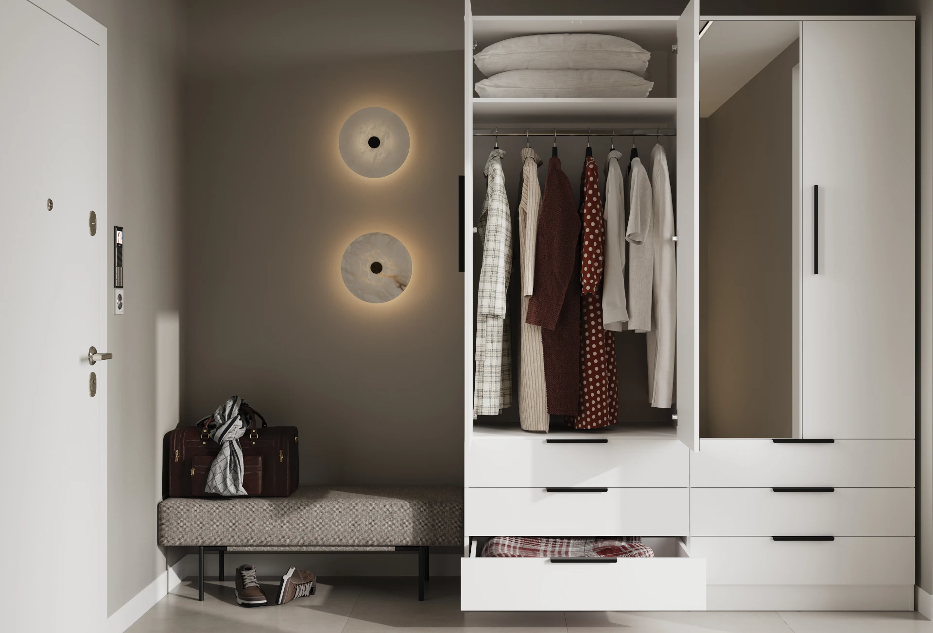 szafa AV-01 kolor biały otwarta